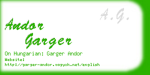 andor garger business card